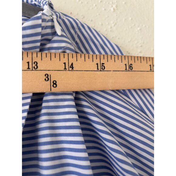 Finley Skipper Striped Blue White Nautical Poplin Top - Picture 6 of 13
